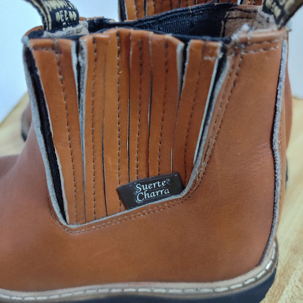 Children's Suerte-Charra Leather Botine Boots Handmade Mexico Rubber Sole Sz 2-3